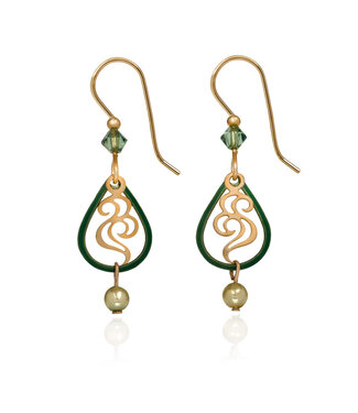 SILVER FOREST Open Tear with Swirl & Drop Earrings