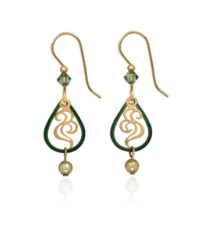 SILVER FOREST Open Tear with Swirl & Drop Earrings