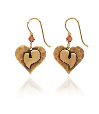 SILVER FOREST Heart on Heart with Bead Earrings