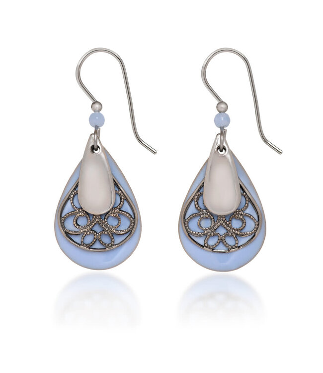 SILVER FOREST Layered Teardrop & Filigree Earrings