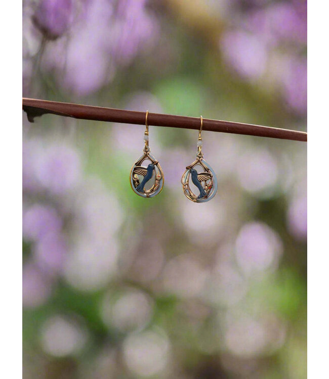 SILVER FOREST Hummingbird in Tear Earrings