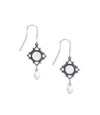 SILVER FOREST Silver Filigree Diamond with Mother of Pearl Earrings