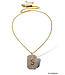 THEIA JEWELRY Initial Pave Tag Necklace Gold