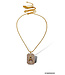THEIA JEWELRY Initial Pave Tag Necklace Gold