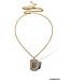 THEIA JEWELRY Initial Pave Tag Necklace Gold