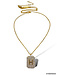 THEIA JEWELRY Initial Pave Tag Necklace Gold