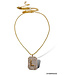 THEIA JEWELRY Initial Pave Tag Necklace Gold