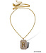 THEIA JEWELRY Initial Pave Tag Necklace Gold