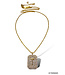 THEIA JEWELRY Initial Pave Tag Necklace Gold