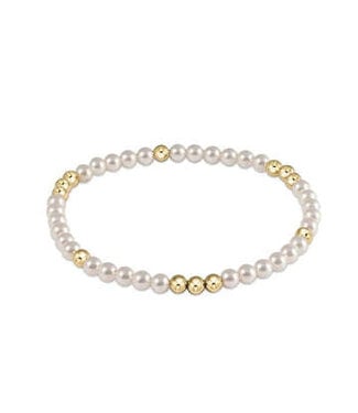 ENEWTON Worthy Pattern 3mm Bead Bracelet - Pearl