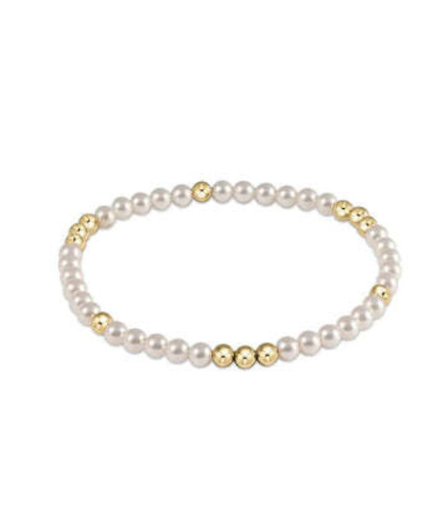 ENEWTON Worthy Pattern 3mm Bead Bracelet - Pearl