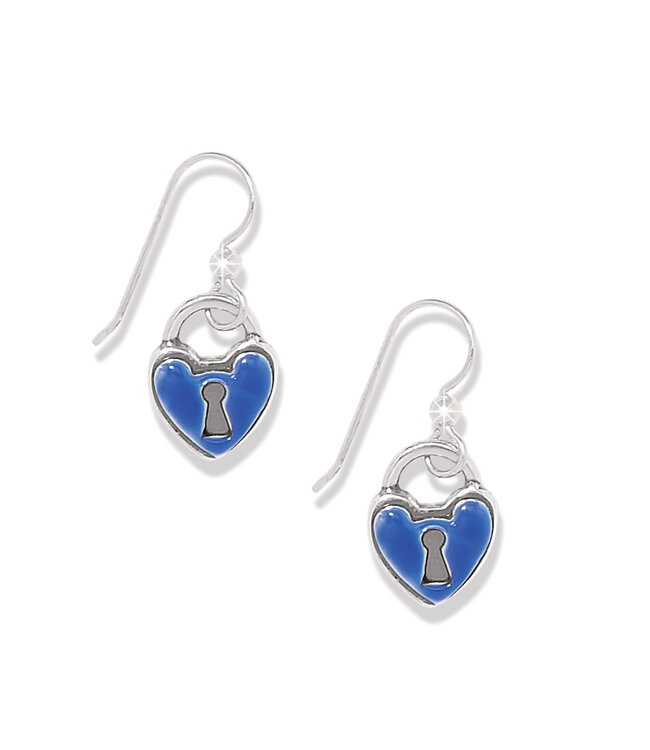 BRIGHTON One Heart Padlock French Wire Earrings