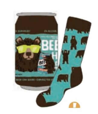 HATLEY LITTLE BLUE HOUSE INC. Beer Can Socks Bear Hug - Deep Aqua