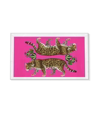 Leopard Seeing Double Acrylic Tray Hot Pink