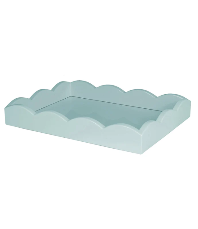 ADDISON ROSS Eau de Nil Small Lacquered Scalloped Tray