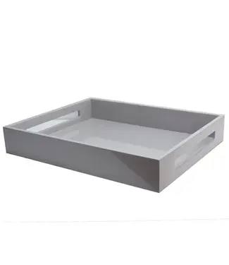 ADDISON ROSS Chiffon Grey Medium lacquered Serving Tray