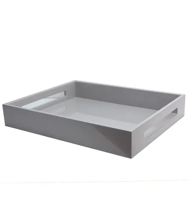 ADDISON ROSS Chiffon Grey Medium lacquered Serving Tray