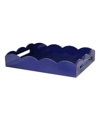 ADDISON ROSS Navy Medium lacquered Scallop Serving Tray