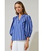 Cheney Beloit Striped Split Neck Top