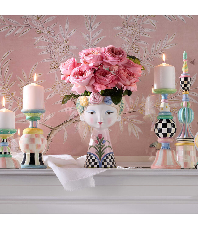 MACKENZIE CHILDS Rosy Meadow Tall Lady Vase