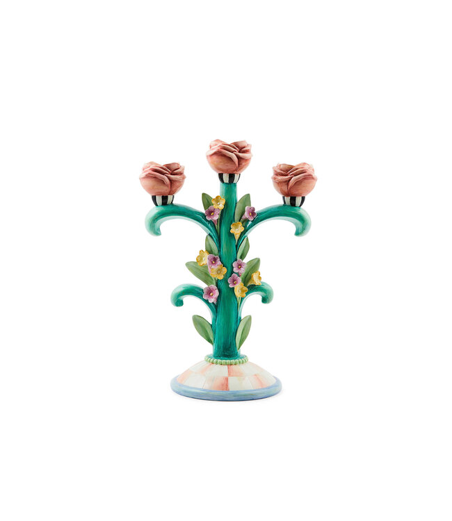 MACKENZIE CHILDS Rosy Meadow Candelabra