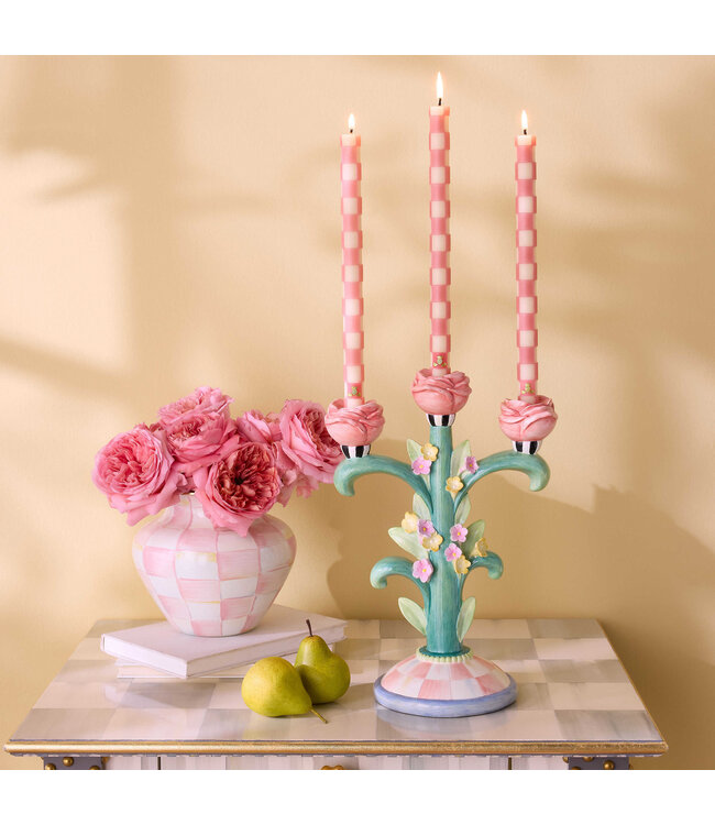 MACKENZIE CHILDS Rosy Meadow Candelabra
