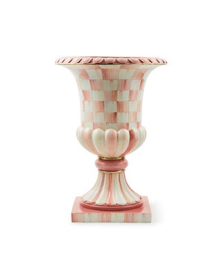 MACKENZIE CHILDS Rosy Check Pedestal Tabletop Urn