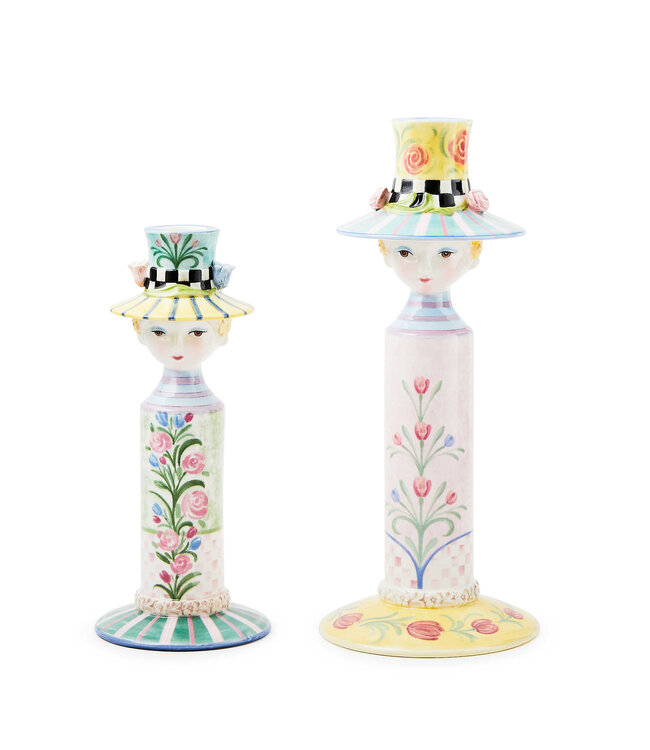 MACKENZIE CHILDS Rosy Meadow Lady Candle Holder