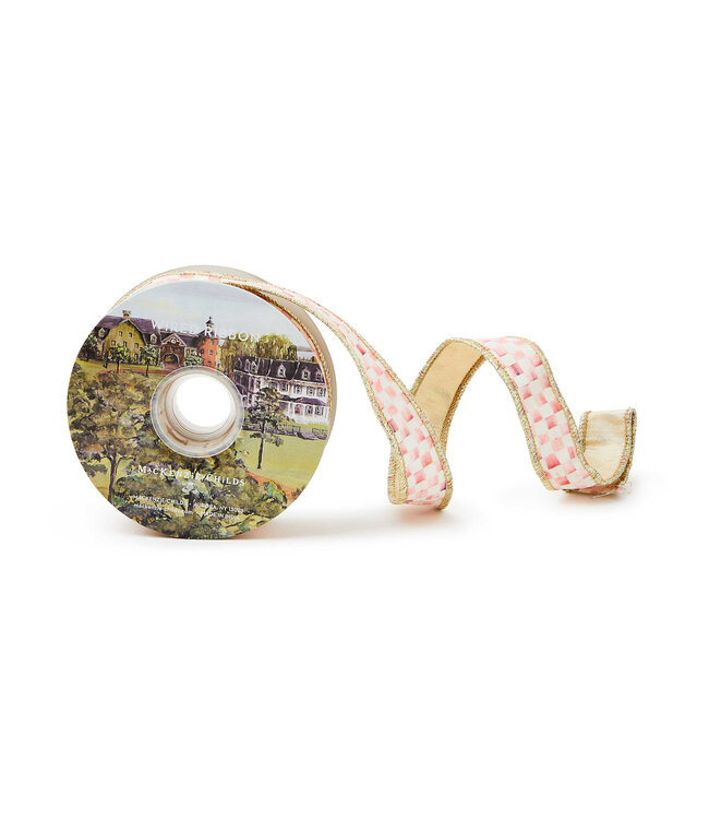 MACKENZIE CHILDS Rosy Check 1" Ribbon