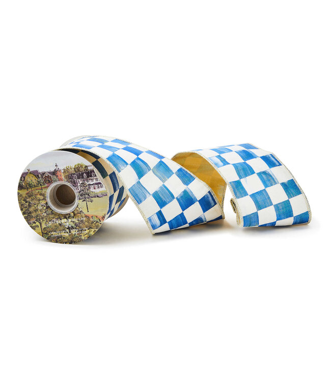 MACKENZIE CHILDS Royal Check 4" Ribbon