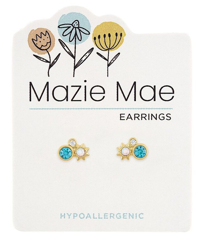 Gold Sun Trio Stud Mazie Mae Earring