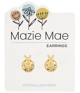 Gold Ladybug Stud Mazie Mae Earring