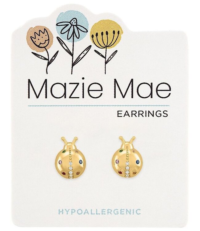 Gold Ladybug Stud Mazie Mae Earring