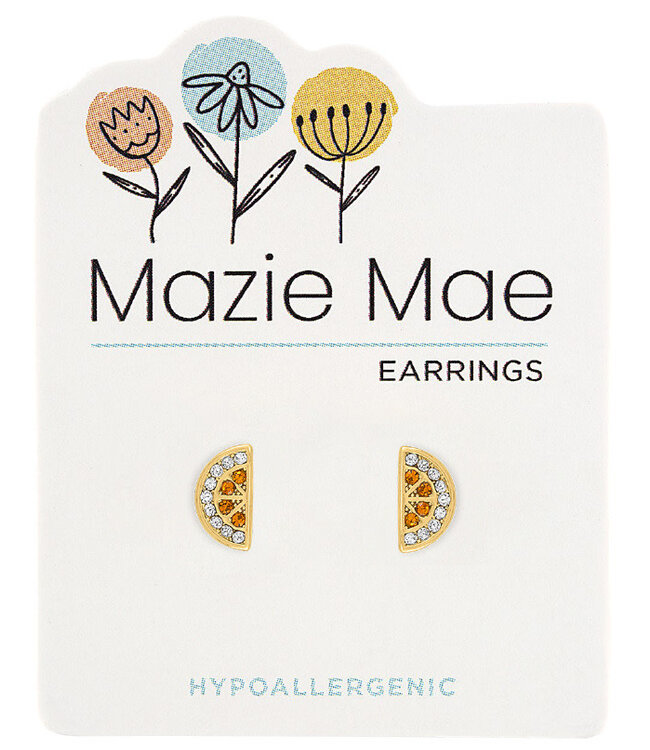Gold Orange Slice Stud Mazie Mae Earring