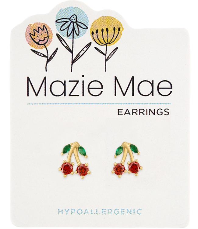 Gold Cherry Stud Mazie Mae Earring