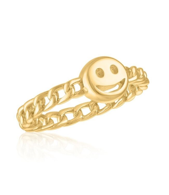 Smiley Face Gold Layers Rings