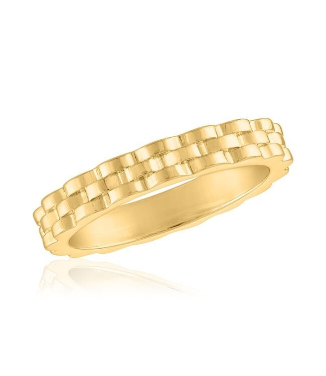 Watch Band Gold Layers Ring