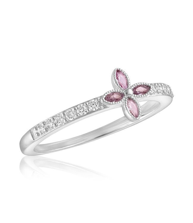 CZ Rose Flower Stack Ring