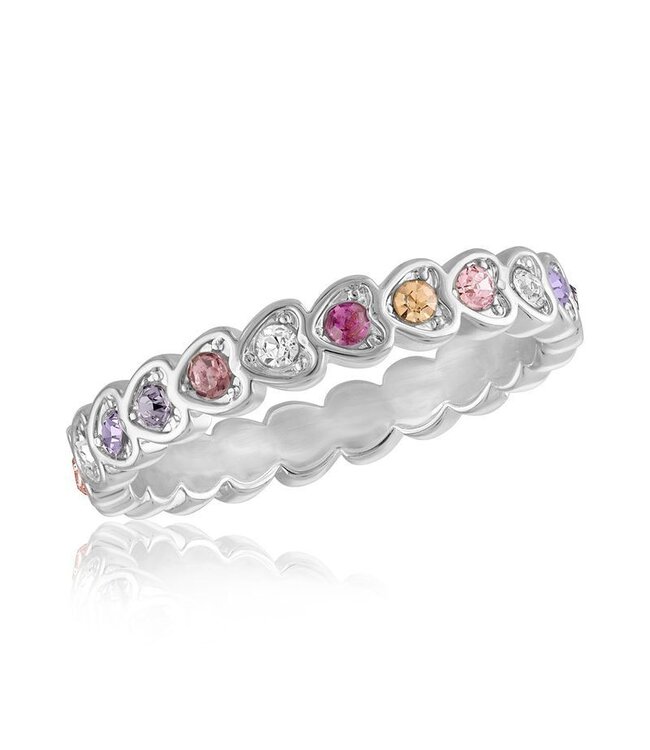 Multi-Color Heart Infinity Stack Ring