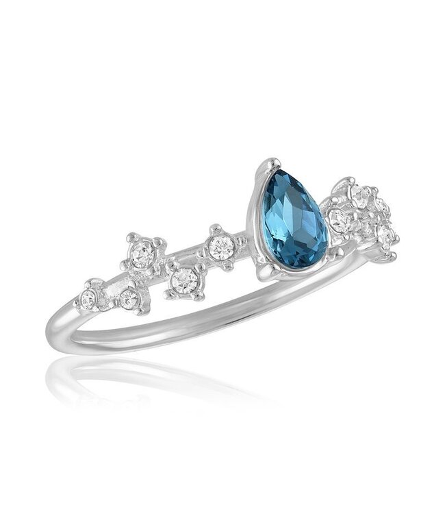 Elegant Montana Blue Teardrop Stack Ring