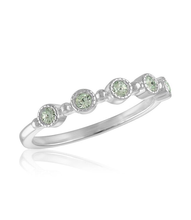 Chrysolite Round Eternity Band Stack Ring