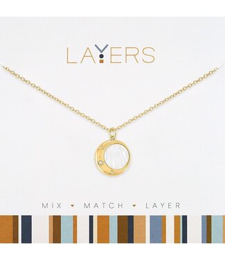 Gold Lunar Moon Layers Necklace