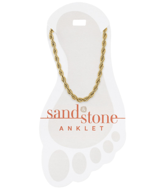 Gold Rope Chain Sand & Stone Anklet
