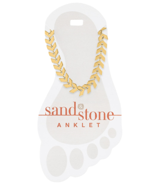 Gold Chevron Chain Sand & Stone Anklet