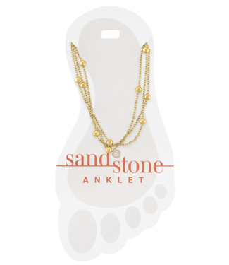 Gold Multi-Strand Sand & Stone Anklet