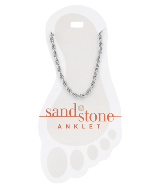 Silver Rope Chain Sand & Stone Anklet