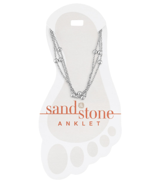Silver Multi-Strand Sand & Stone Anklet