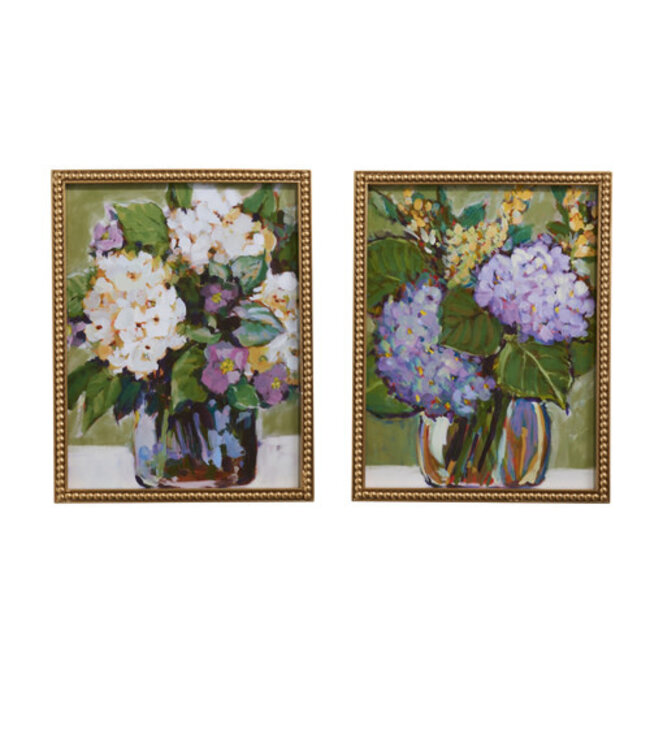 18” Hydrangea Vase Framed Wall Art