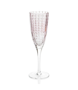 Portofino White Dot Champagne  Flute - Purple