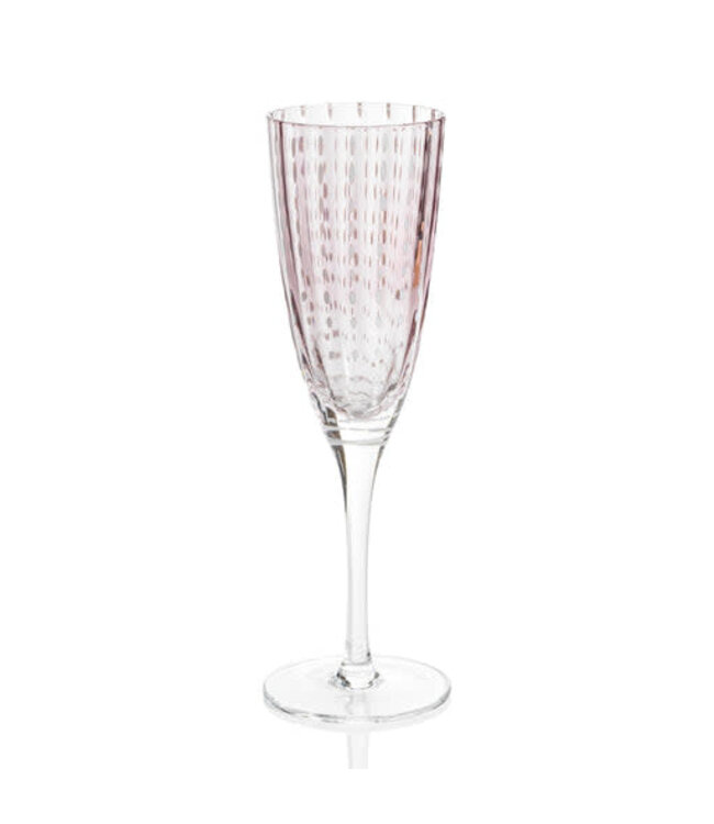 Portofino White Dot Champagne  Flute - Purple